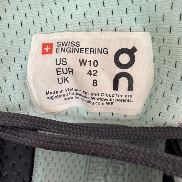 ON Cloudtec Lace-Up Running Sneakers Dark Gray/Mint Swiss Engineering Women's 10 - Picture 10 of 11